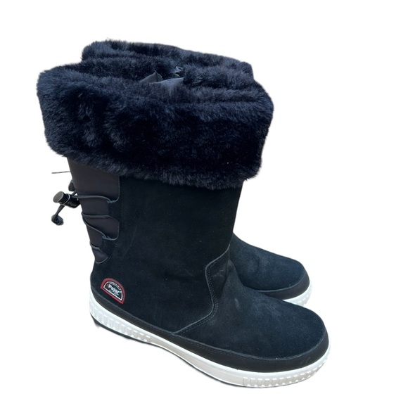 Pajar Canada Barb Waterproof Leather Suede Faux Fur Black Winter Boot Size 10 - Picture 9 of 15